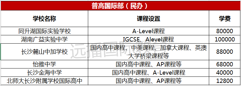 長(zhǎng)沙民辦學(xué)校國(guó)際部
